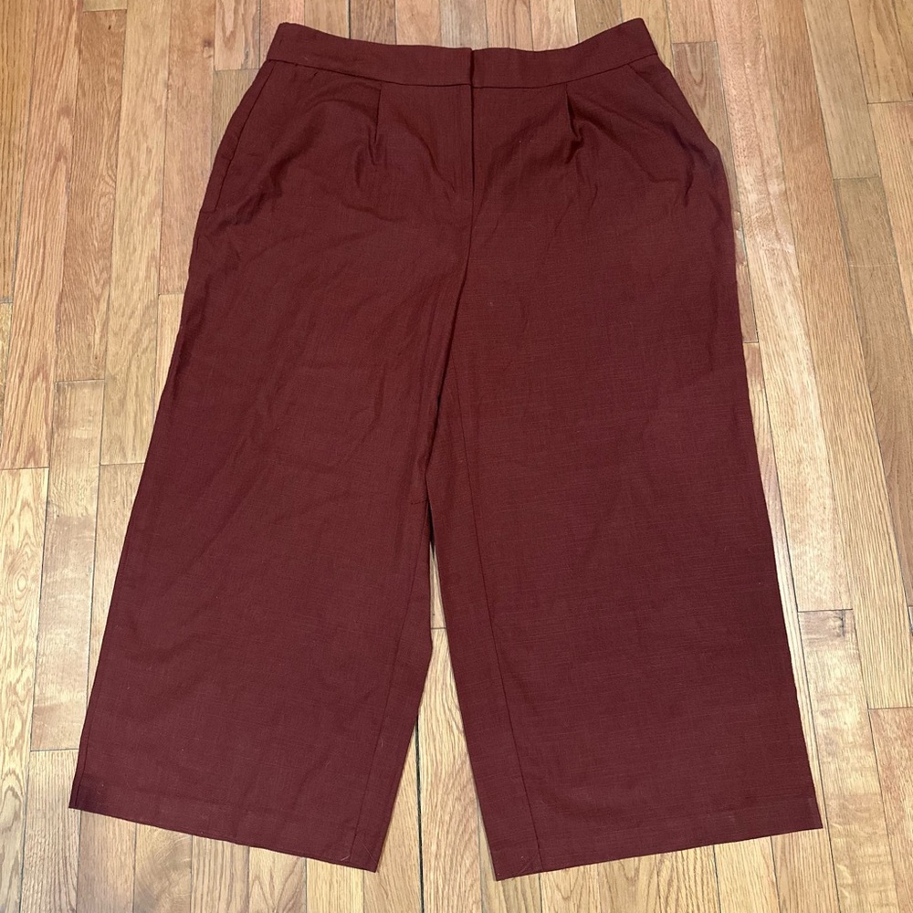 Nine West Cropped Wide Leg High Rise Relaxed Womens Sz XL Classic Office